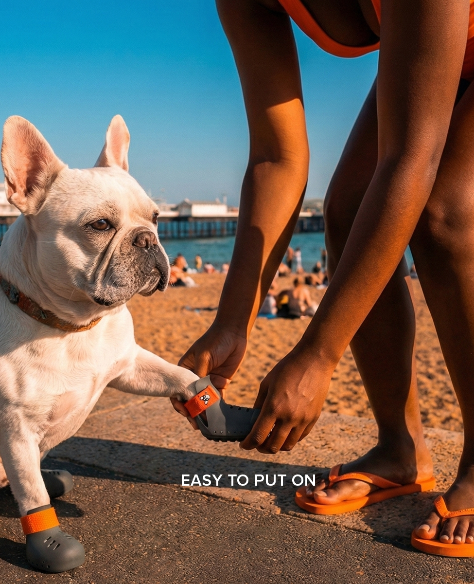 French bulldog custom summer dog shoes are easy to put on