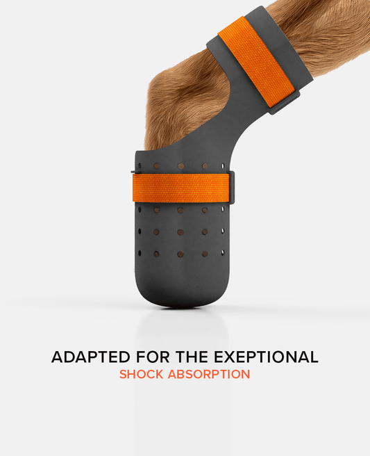 BARK & SOLE Hind limb custom dog shoe side view
