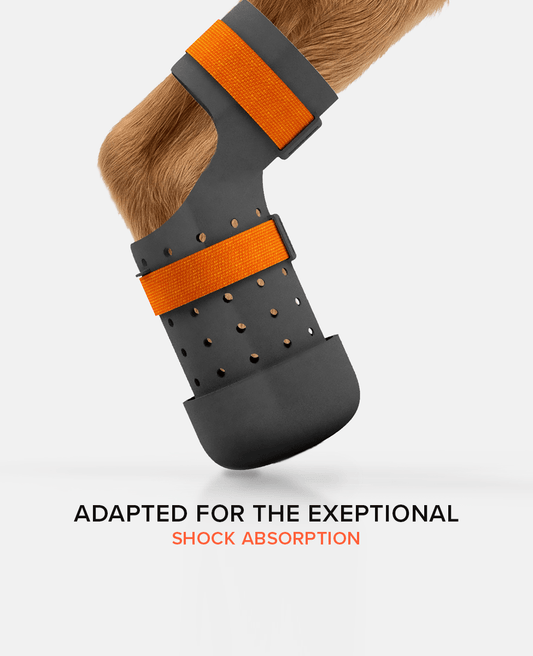 BARK & SOLE Hind limb custom dog shoe side view